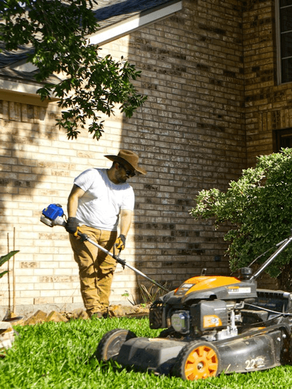 Lawn care technician at work